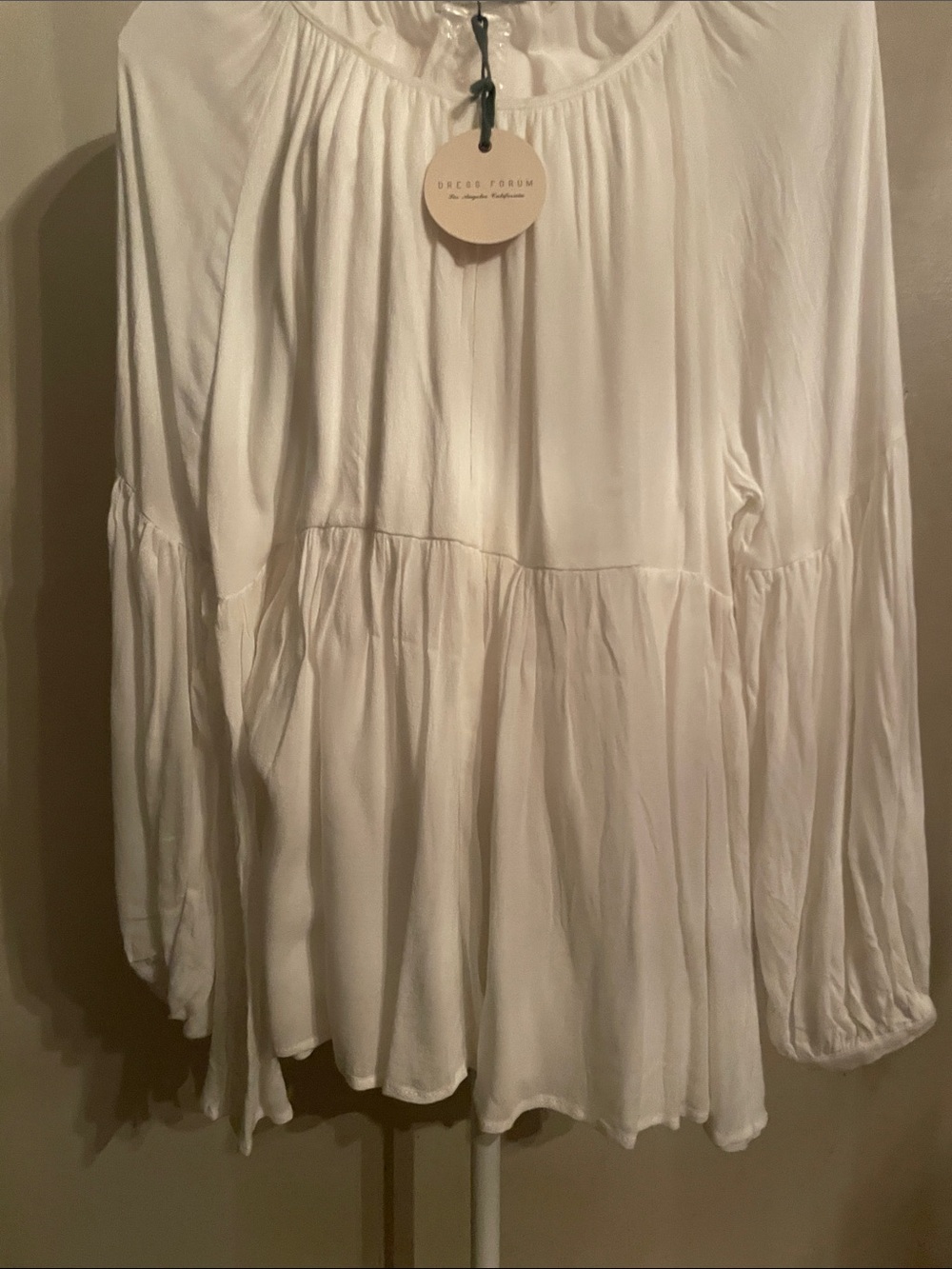 Dress Forum Cream Tiered Peasant Blouse